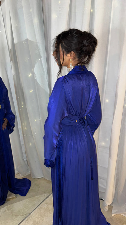 Caftan bleu intense ligne fluide